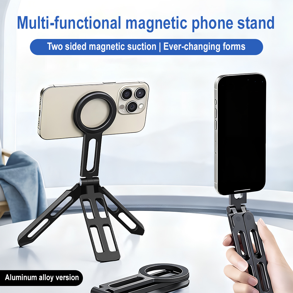 Photography Lighting Portable - Magnetic Phone Holder Four-axis 360° Rotation