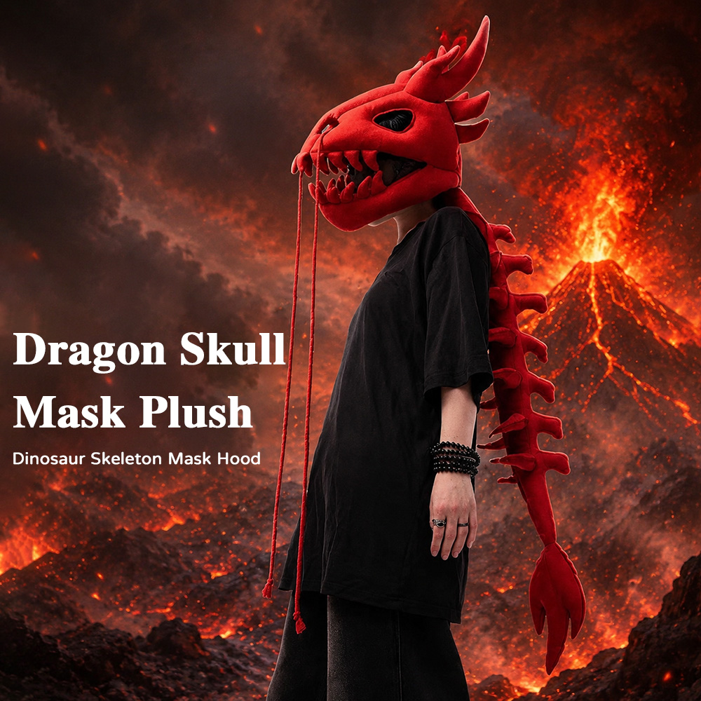 Dragon Skull Spine Plush Hood  - Photography Lighting Style ulasan dan harga