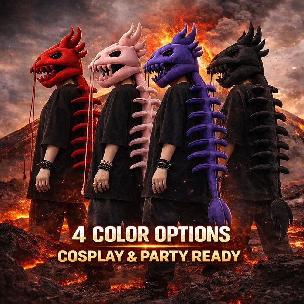 Dragon Skull Spine Plush Hood  - Photography Lighting Style ulasan dan harga