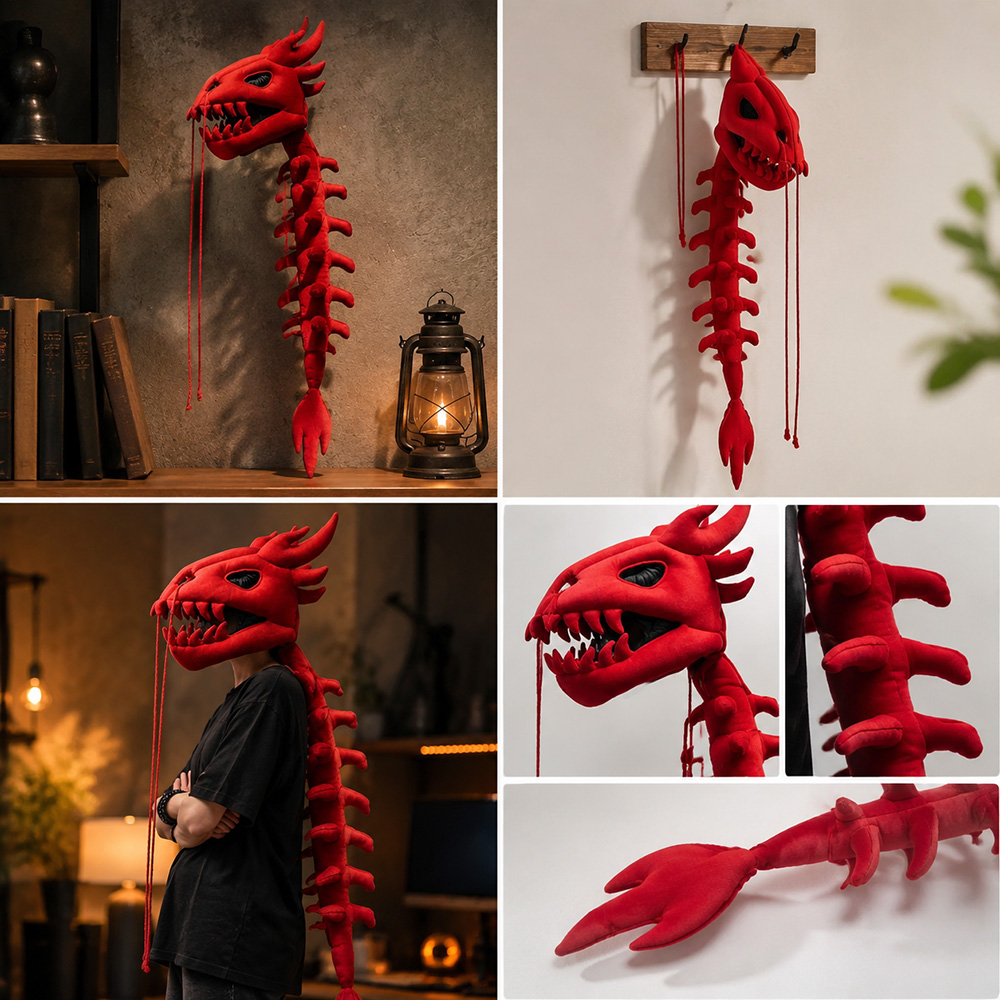 Dragon Skull Spine Plush Hood  - Photography Lighting Style ulasan dan harga