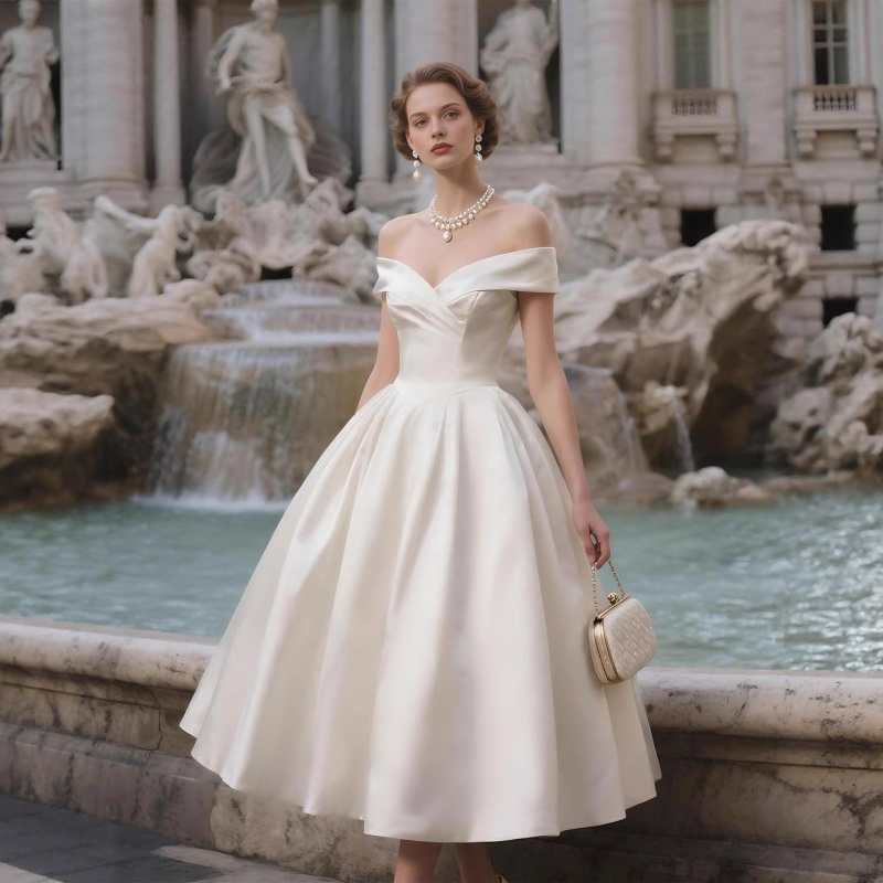 White off-shoulder strapless l - Photography Lighting Style ulasan dan harga